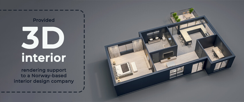 Architectural 3d rendering for interior designing