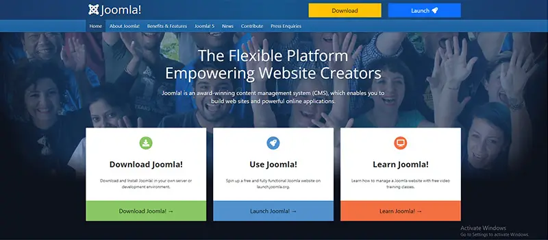 Joomla home page