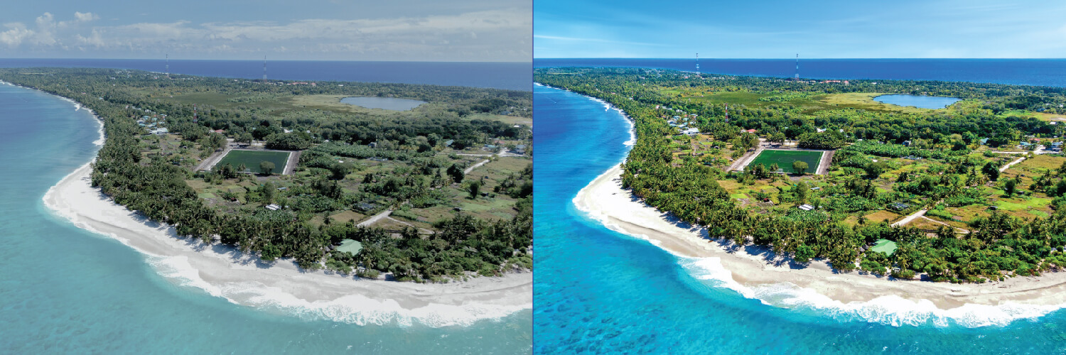 aerial photograph with improved lighting