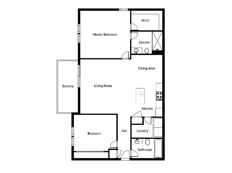 Custom architectural floor plan created for real estate marketing and property listings