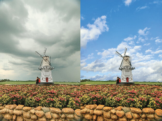 realistic sky replacement to boost visual appeal