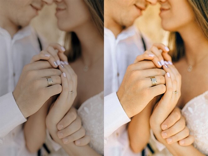 Professional wedding retouching