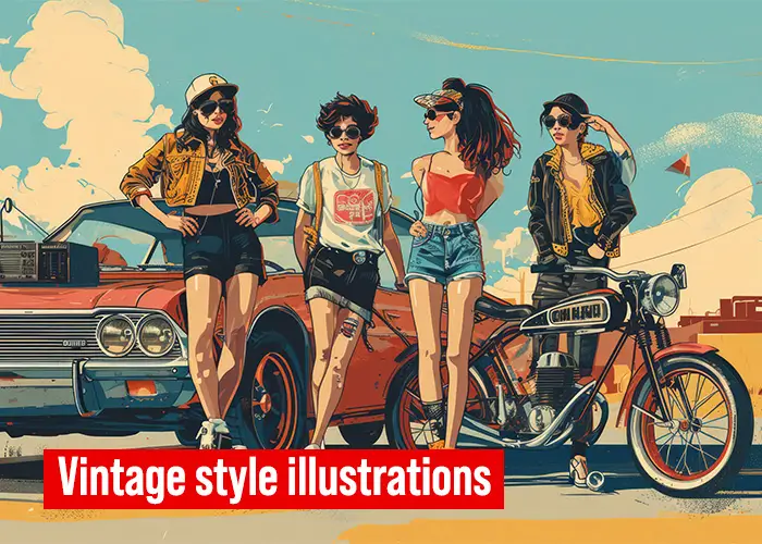 Vintage style illustrations